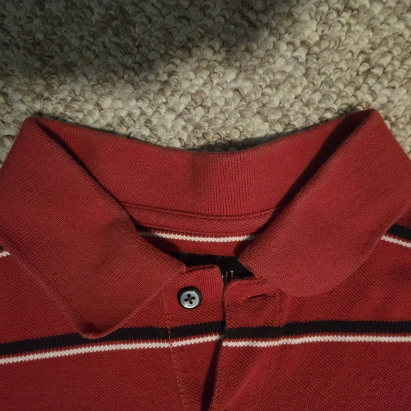 St. John's University Red Storm Red w/ Stripe Polo Shirt Size Medium Ashworth - Picture 3 of 13